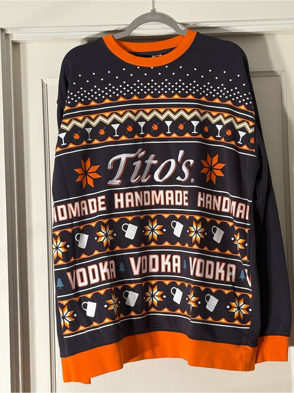 Tito's Black and Orange Branded Crewneck Sweatshirt